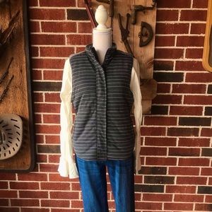 Gray Vest with White Stripes